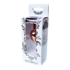 Анальна пробка B - Series HeavyFun Classic Jewellery Red Gold Plug, діаметр 2,7 см, довжина 7 см, Dark Blue