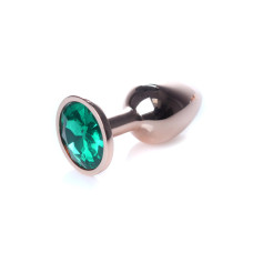 Анальна пробка B - Series HeavyFun Classic Jewellery Red Gold Plug, діаметр 2,7 см, довжина 7 см, Green