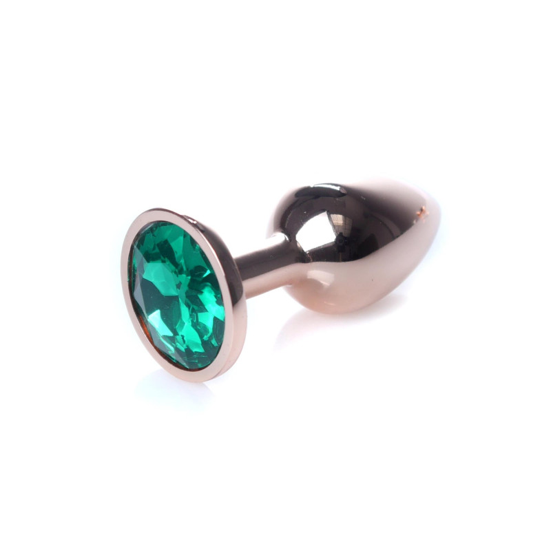 Анальная пробка B – Series HeavyFun Classic Jewellery Red Gold Plug, диаметр 2,7 см, длина 7 см, Green