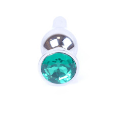 Анальная пробка B - Series HeavyFun Long Jewellery Silver Plug, диаметр 3 см, длина 9,5 см, Green