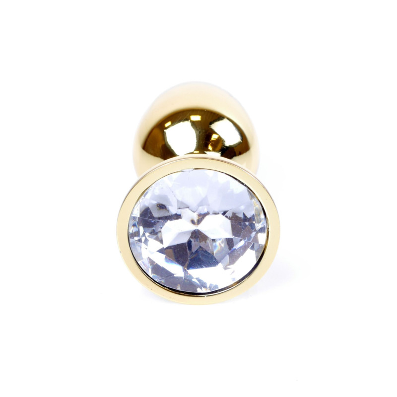 Анальная пробка B – Series HeavyFun Classic Jewellery Gold Plug, диаметр 2,7 см, длина 7 см, Clear