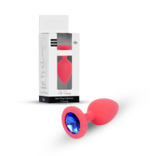 Анальна пробка B - Series HeavyFun Classic Jewellery Silicone Red Plug, діаметр 3,5 см, довжина 8 см, Dark Blue