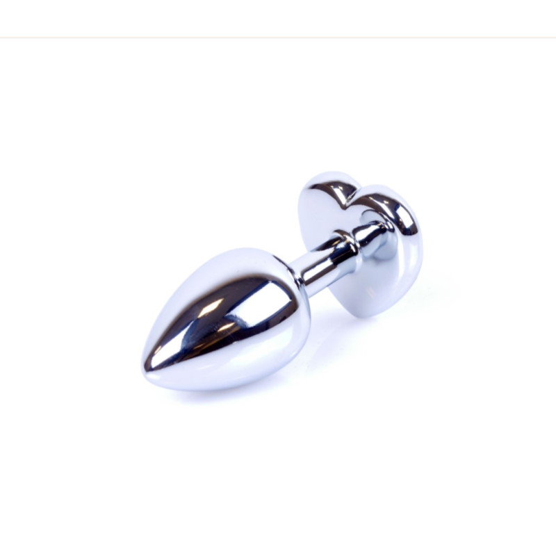 Анальная пробка B - Series HeavyFun Heart Jewellery Silver Plug, диаметр 2,7 см, длина 7 см, Purple