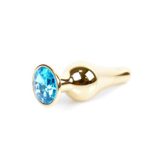 Анальна пробка B - Series HeavyFun Long Jewellery Gold Plug, діаметр 3 см, довжина 9,5 см, Blue