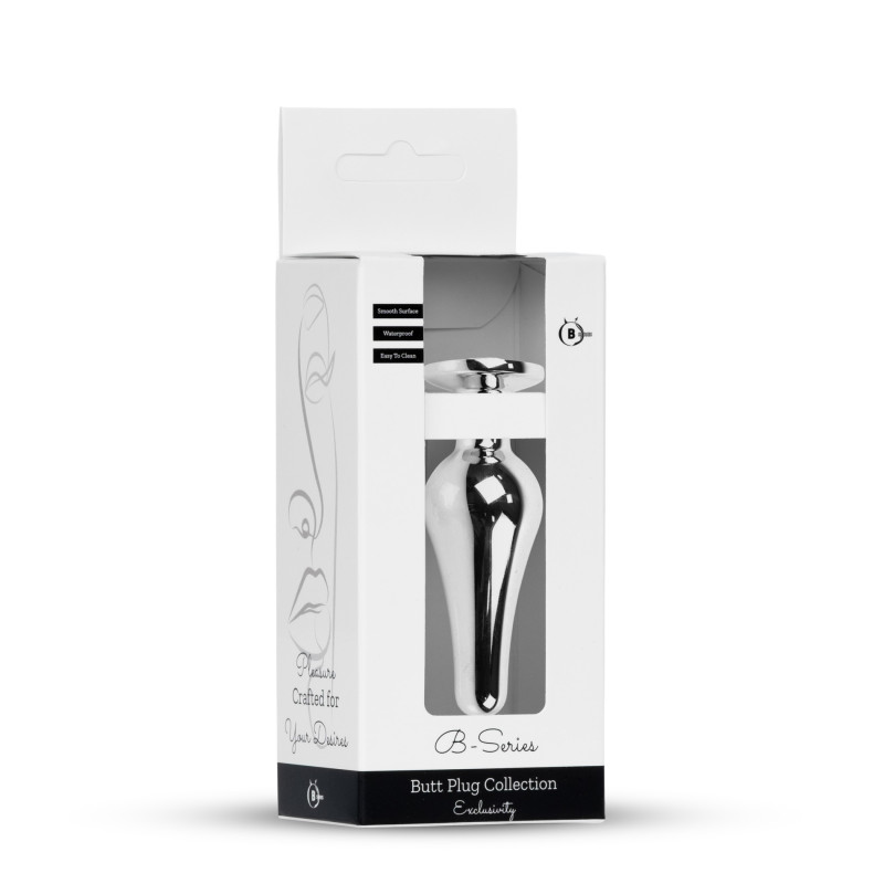 Анальная пробка B - Series HeavyFun Long Jewellery Silver Plug, диаметр 3 см, длина 9,5 см, Green