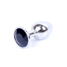 Анальна пробка B - Series HeavyFun Classic Jewellery Silver Plug, діаметр 2,7 см, довжина 7 см, Black