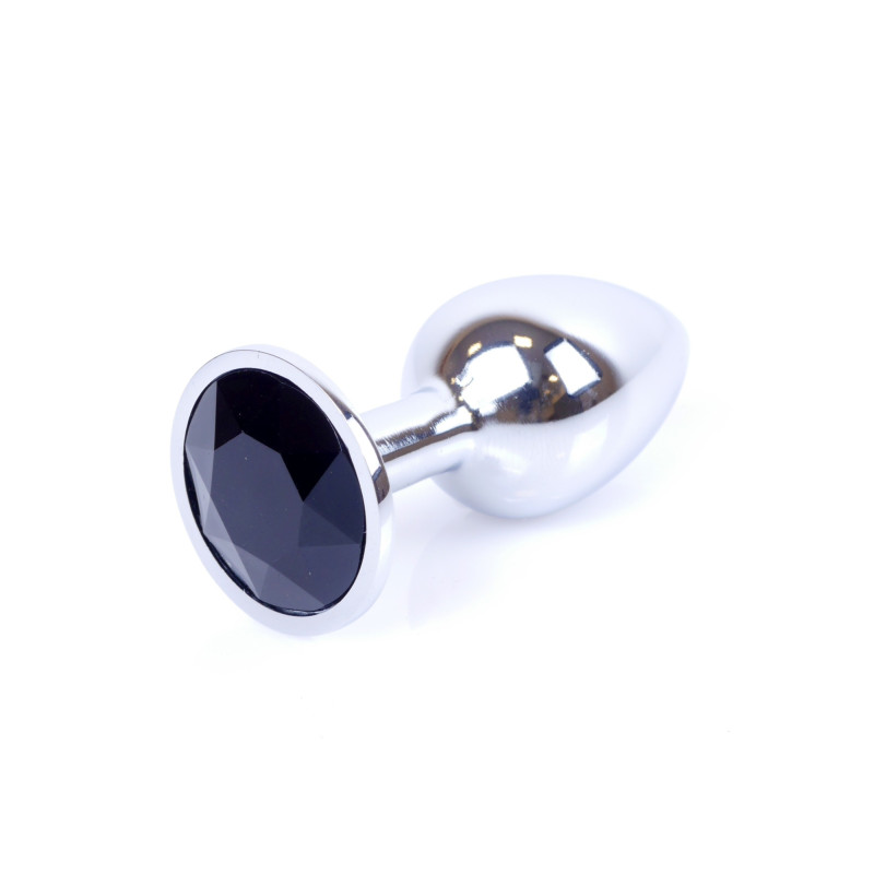 Анальна пробка B - Series HeavyFun Classic Jewellery Silver Plug, діаметр 2,7 см, довжина 7 см, Black