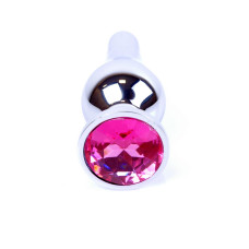 Анальна пробка B - Series HeavyFun Long Jewellery Silver Plug, діаметр 3 см, довжина 9,5 см, Pink