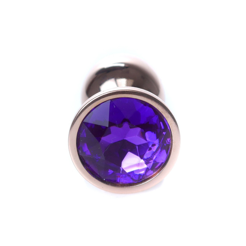 Анальная пробка B – Series HeavyFun Classic Jewellery Red Gold Plug, диаметр 2,7 см, длина 7 см, Purple