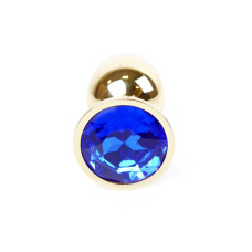 Анальная пробка B - Series HeavyFun Classic Jewellery Gold Plug, диаметр 2,7 см, длина 7 см, Dark Blue