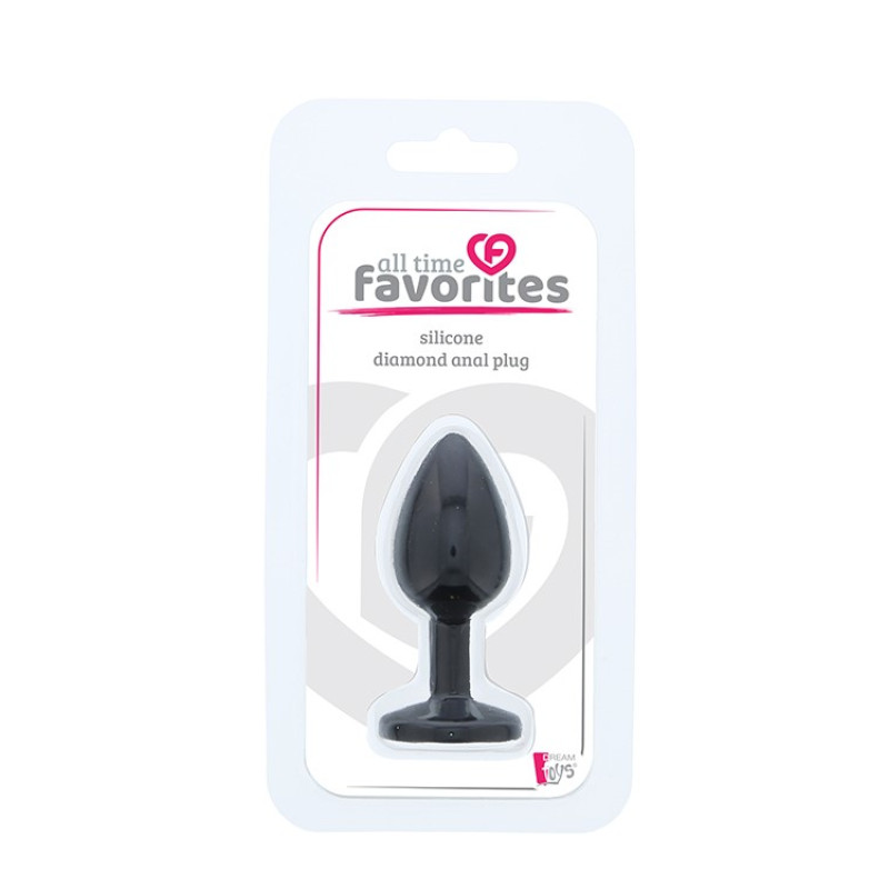 Анальная пробка Dream Toys All Time Favorites Silicone Diamond Plug Черная Анальная пробка Dream Toys All Time Favorites Silicone Diamond Plug Черная