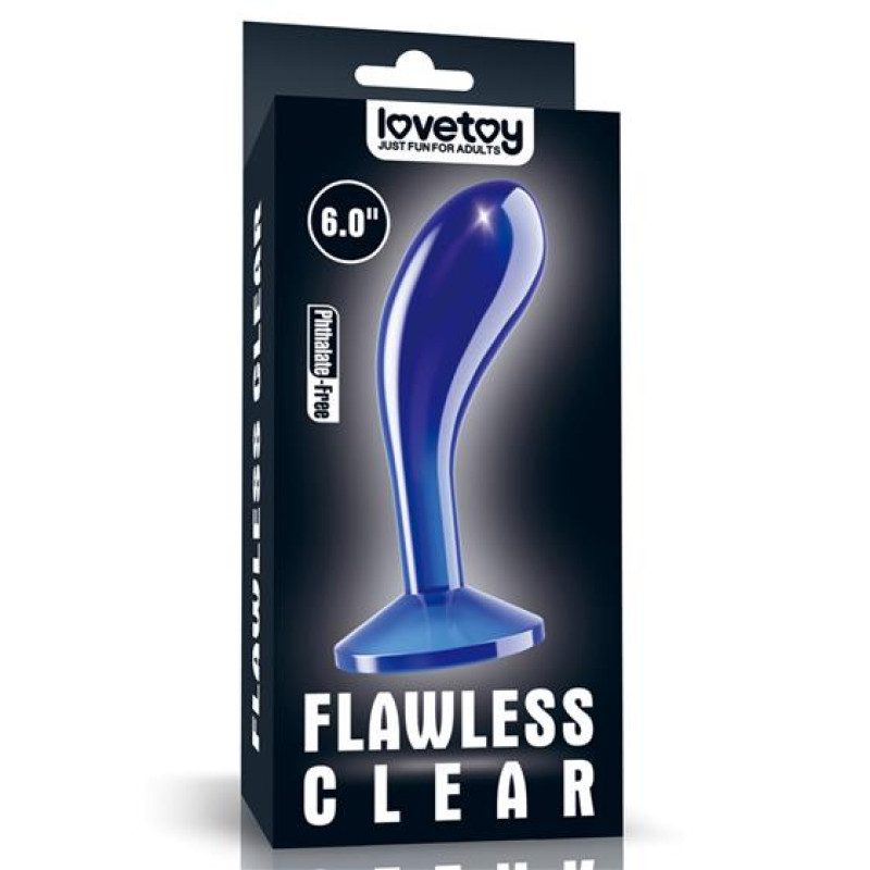 Анальная пробка LoveToy Flawless Clear Prostate Plug 6" Blue Анальная пробка LoveToy Flawless Clear Prostate Plug 6" Blue