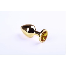 Анальная пробка sLash Citrine M Золотая