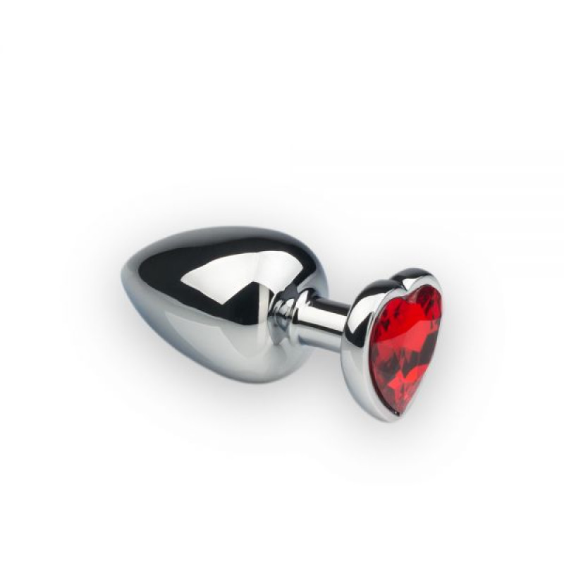 Анальна пробка sLash Heart Ruby L Срібляста Анальна пробка sLash Heart Ruby L Срібляста
