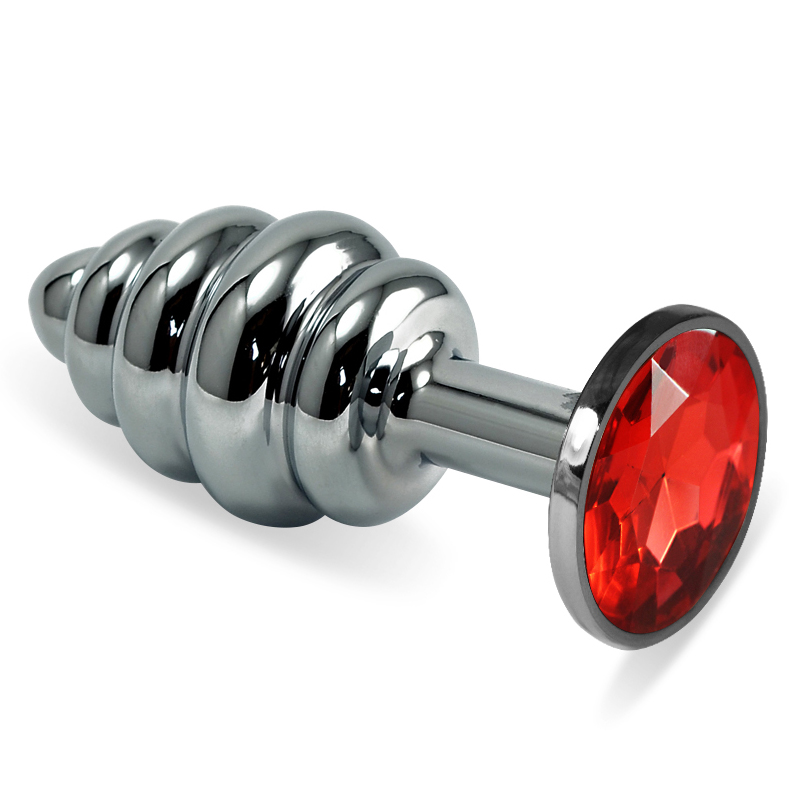 Анальная пробка LoveToy Heavy Metal Anal Plug Silver Rosebud Spiral Red Анальная пробка LoveToy Heavy Metal Anal Plug Silver Rosebud Spiral Red