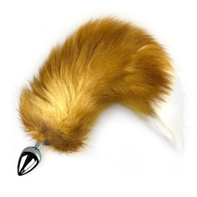 Металева анальна пробка з хвостом із натурального хутра Art of Sex size M Red fox Металева анальна пробка з хвостом із натурального хутра Art of Sex size M Red fox