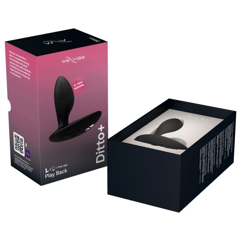Анальная смарт-вибропробка We-Vibe Ditto+ Satin Black с пультом ДУ Анальная смарт-вибропробка We-Vibe Ditto+ Satin Black с пультом ДУ