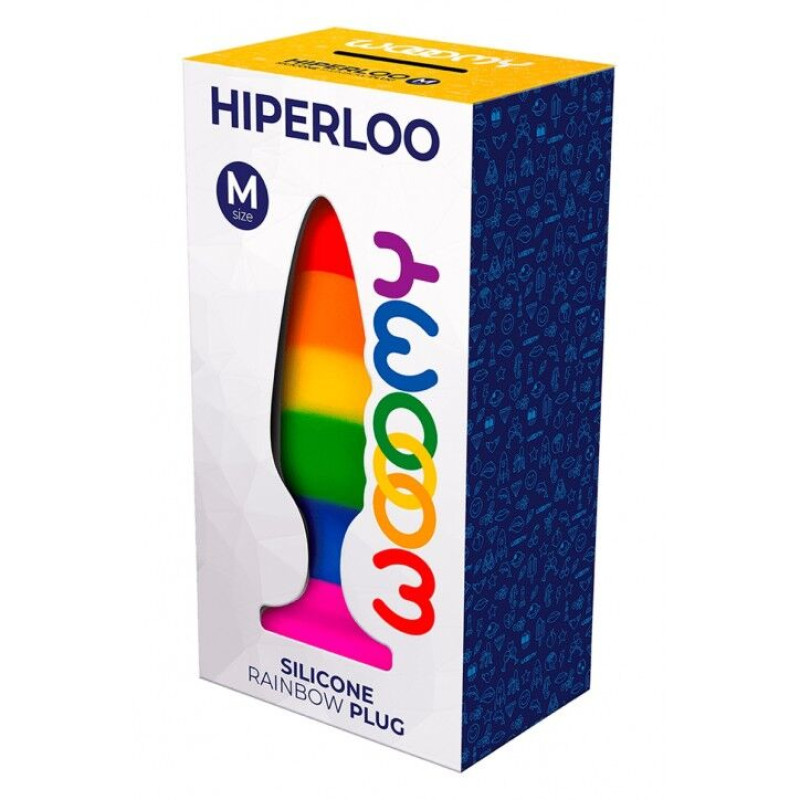 Силиконовая анальная пробка Wooomy Hiperloo Silicone Rainbow Plug M, диаметр 2,9 см, длина 11 см Силиконовая анальная пробка Wooomy Hiperloo Silicone Rainbow Plug M, диаметр 2,9 см, длина 11 см