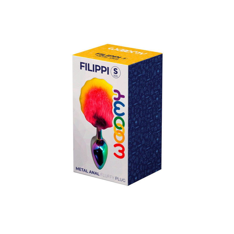 Анальна пробка Wooomy Filippi S, із пухнастим хвостиком, діаметр 2,8 см, довжина 7 см Анальна пробка Wooomy Filippi S, із пухнастим хвостиком, діаметр 2,8 см, довжина 7 см