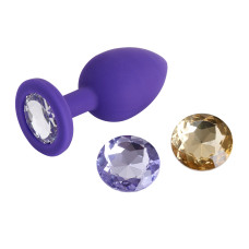 Анальная пробка с кристаллом So Divine Bootylicious 3 в 1 сменные кристаллы M