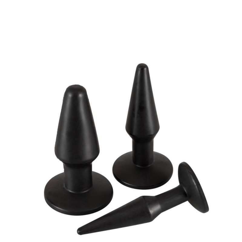 Анальные пробки You2Toys Set of 3 TPR Butt Plugs Черные Анальные пробки You2Toys Set of 3 TPR Butt Plugs Черные