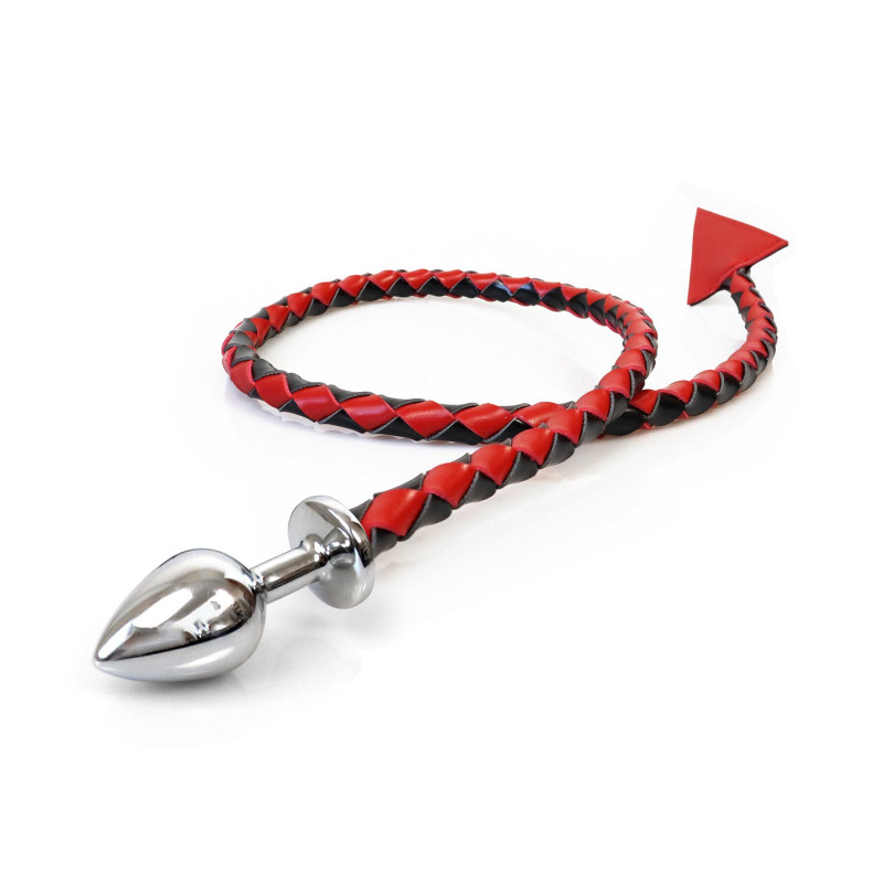 Металлическая анальная пробка L с дьявольским хвостом Art of Sex - Succubus, экокожа, черный/красный Металлическая анальная пробка L с дьявольским хвостом Art of Sex - Succubus, экокожа, черный/красный