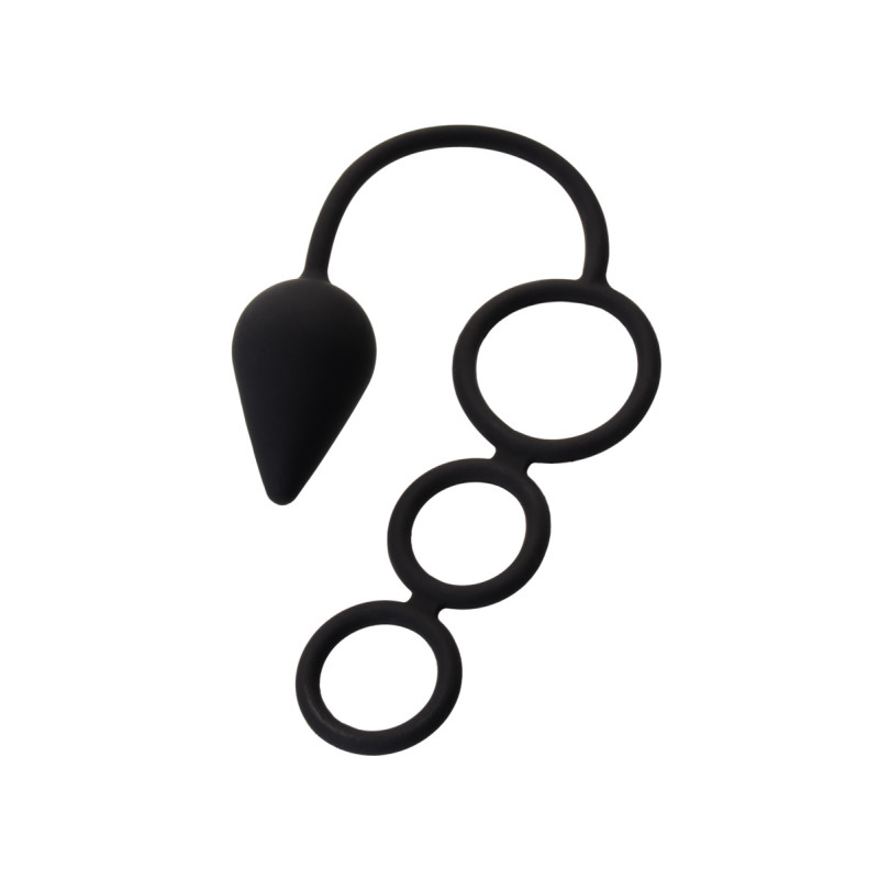 Анальная пробка с эрекционным кольцом Toyfa Erotist Черная Анальная пробка с эрекционным кольцом Toyfa Erotist Черная