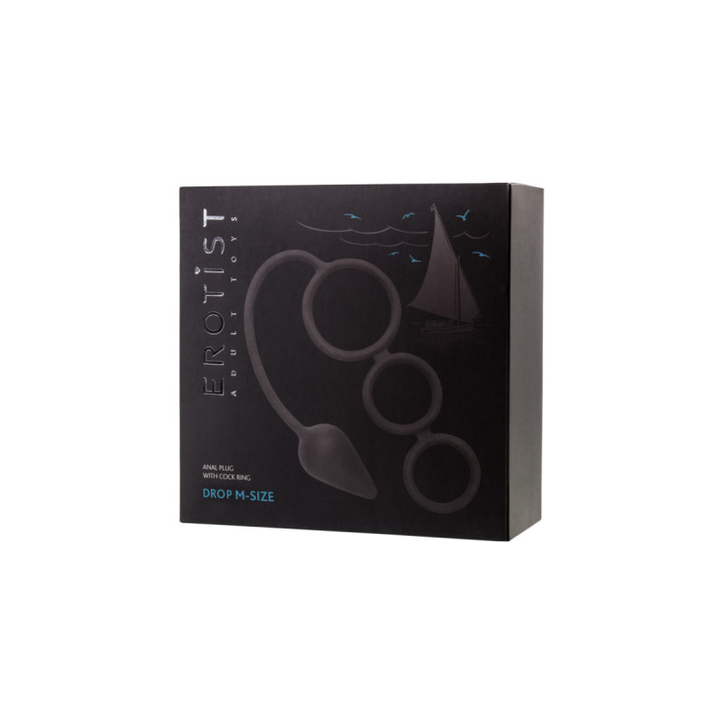 Анальная пробка с эрекционным кольцом Toyfa Erotist Черная Анальная пробка с эрекционным кольцом Toyfa Erotist Черная