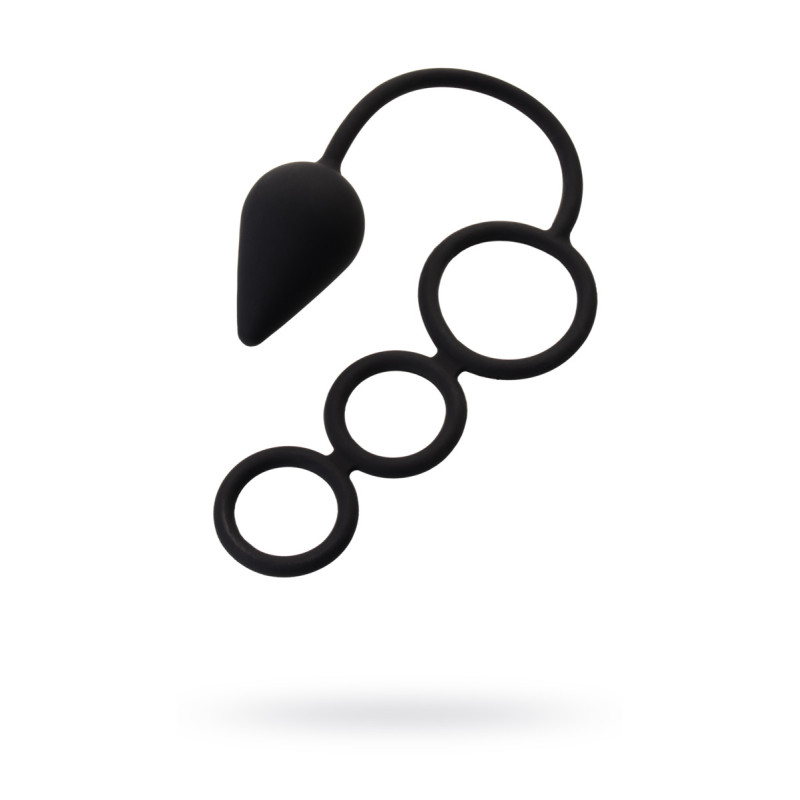 Анальная пробка с эрекционным кольцом Toyfa Erotist Черная Анальная пробка с эрекционным кольцом Toyfa Erotist Черная