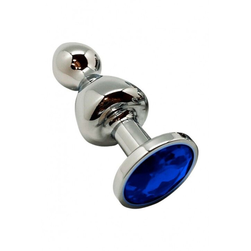 Металлическая анальна пробка Wooomy Lollypop Double Ball Metal Plug Blue L диаметр 3,5, длина 10,5см Металлическая анальна пробка Wooomy Lollypop Double Ball Metal Plug Blue L диаметр 3,5, длина 10,5см
