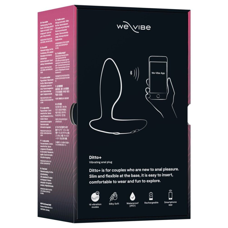 Анальная смарт-вибропробка We-Vibe Ditto+ Satin Black с пультом ДУ Анальная смарт-вибропробка We-Vibe Ditto+ Satin Black с пультом ДУ