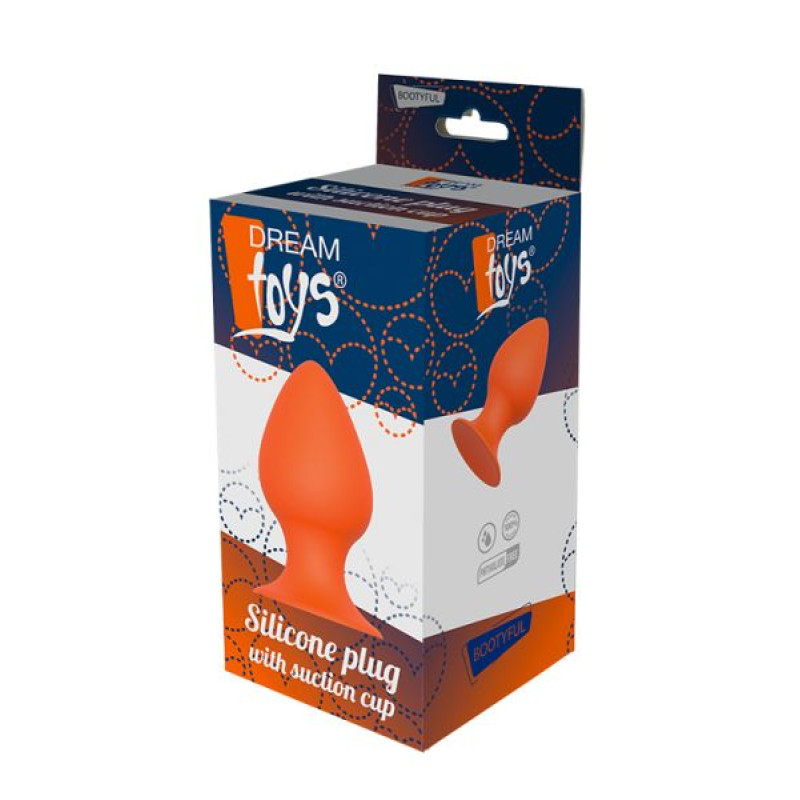 Анальна пробка Dreamtoys Plug With Suction Cup Помаранчева L Анальна пробка Dreamtoys Plug With Suction Cup Помаранчева L