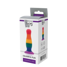 Радужная анальная пробка Dreamtoys Colourful Love Plug S