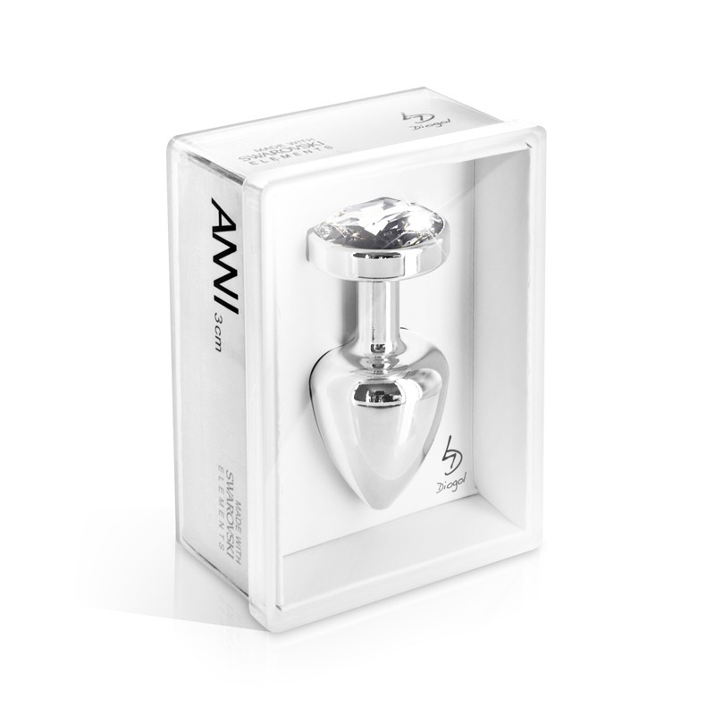 Анальна пробка зі стразою Diogol Anni round plated 3,5 см Срібляста Анальна пробка зі стразою Diogol Anni round plated 3,5 см Срібляста