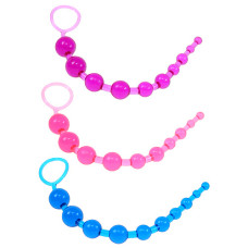 Анальные шарики на жесткой связке Toy Joy Thai 25Х2 см Фиолетовые