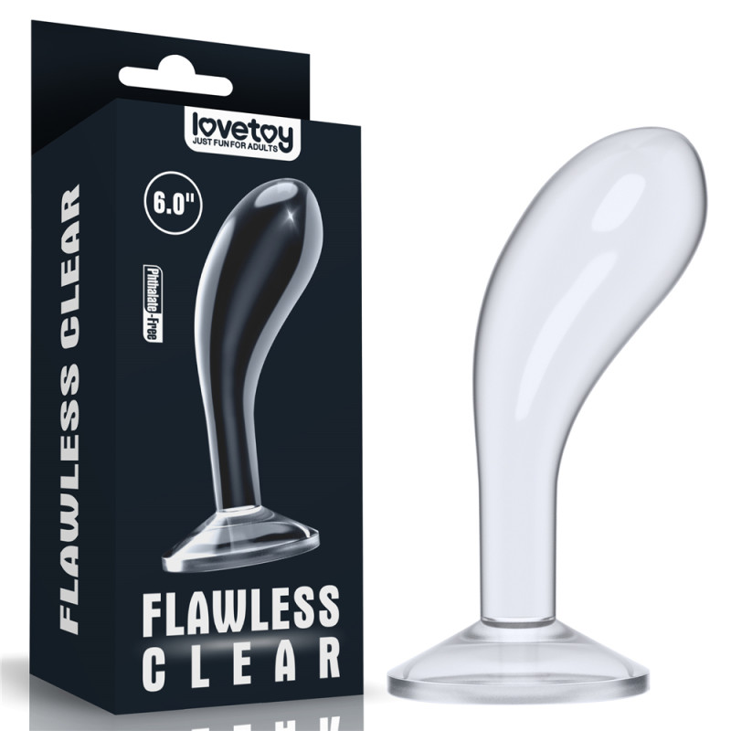 Анальная пробка LoveToy Flawless Clear Prostate Plug 6" Clear Анальная пробка LoveToy Flawless Clear Prostate Plug 6" Clear