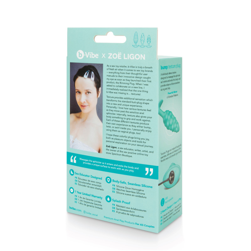 Анальна пробка з вібрацією B-Vibe Texture Bump блакитна Анальна пробка з вібрацією B-Vibe Texture Bump блакитна