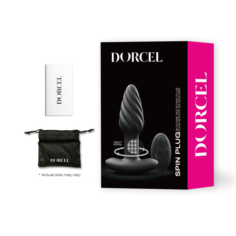 Анальна пробка з вібрацією та перлинним масажем Dorcel Spin Plug, макс. діам. 3,8 см, пульт ДК Анальна пробка з вібрацією та перлинним масажем Dorcel Spin Plug, макс. діам. 3,8 см, пульт ДК