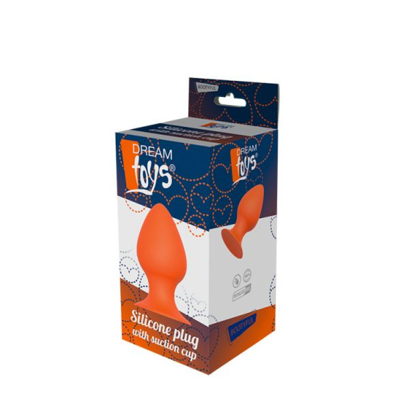 Анальна пробка Dreamtoys Plug With Suction Cup Помаранчева M Анальна пробка Dreamtoys Plug With Suction Cup Помаранчева M