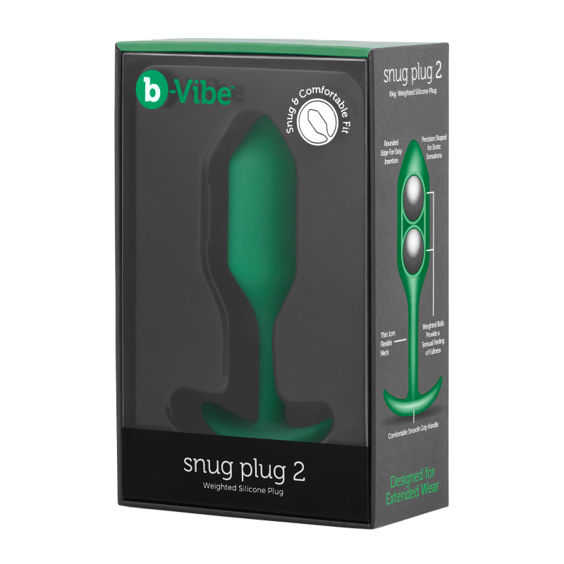 Анальна пробка із зміщеним центром ваги B-Vibe Snug Plug 2 зелена Анальна пробка із зміщеним центром ваги B-Vibe Snug Plug 2 зелена