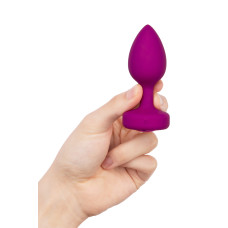 Анальная пробка с вибрацией и камнем B-Vibe Vibrating Jewel Plug, розовая, S/M