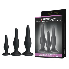 Анальные пробки Pretty Love Begginer's Mini Anal Kit Черная