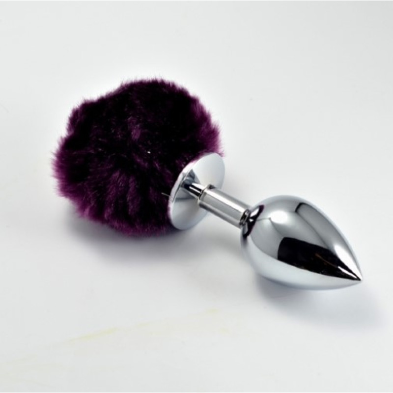 Анальная пробка LoveToy Heavy Metal Anal Plug Pompon L Purple Анальная пробка LoveToy Heavy Metal Anal Plug Pompon L Purple