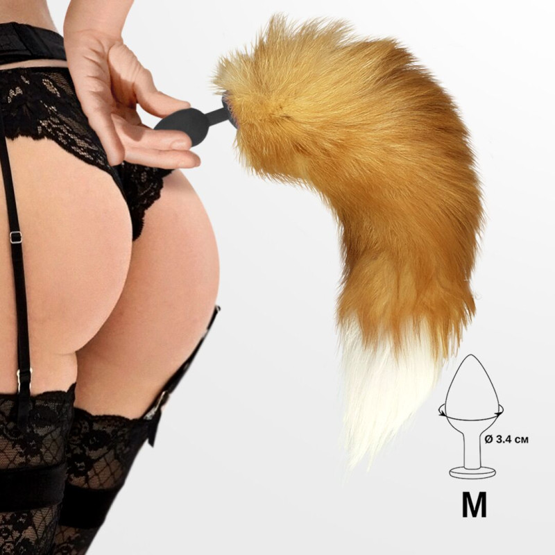 Силиконовая анальная пробка с хвостом из натурального меха Art of Sex size M Red Fox fox Силиконовая анальная пробка с хвостом из натурального меха Art of Sex size M Red Fox fox