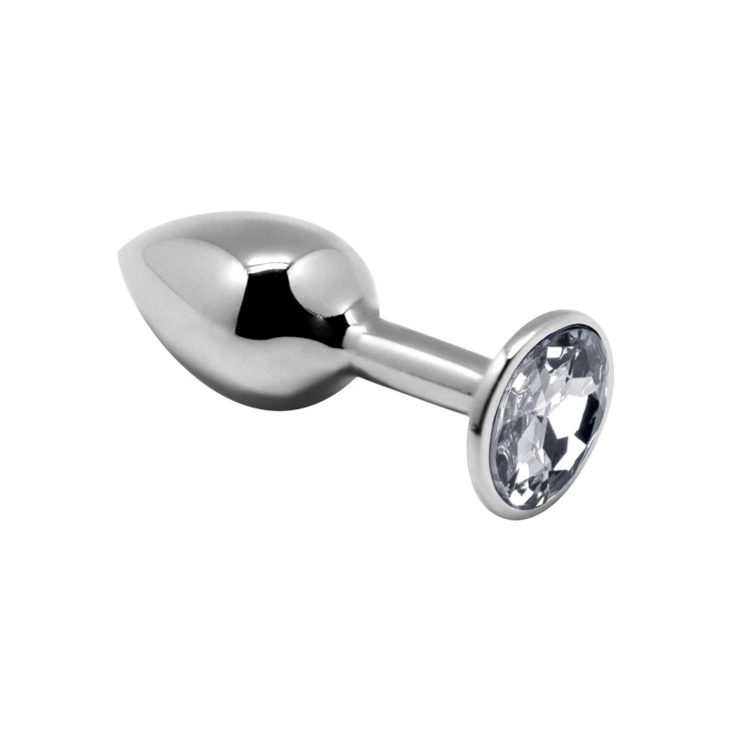 Анальная металлическая пробка с кристаллом Alive Mini Metal Butt Plug White M Анальная металлическая пробка с кристаллом Alive Mini Metal Butt Plug White M