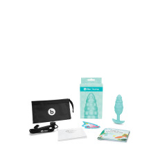 Анальная пробка с вибрацией B-Vibe Texture Bump голубая