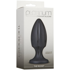 Анальный плаг с каналами для смазки Doc Johnson Platinum Premium Silicone - The Rocket Черный