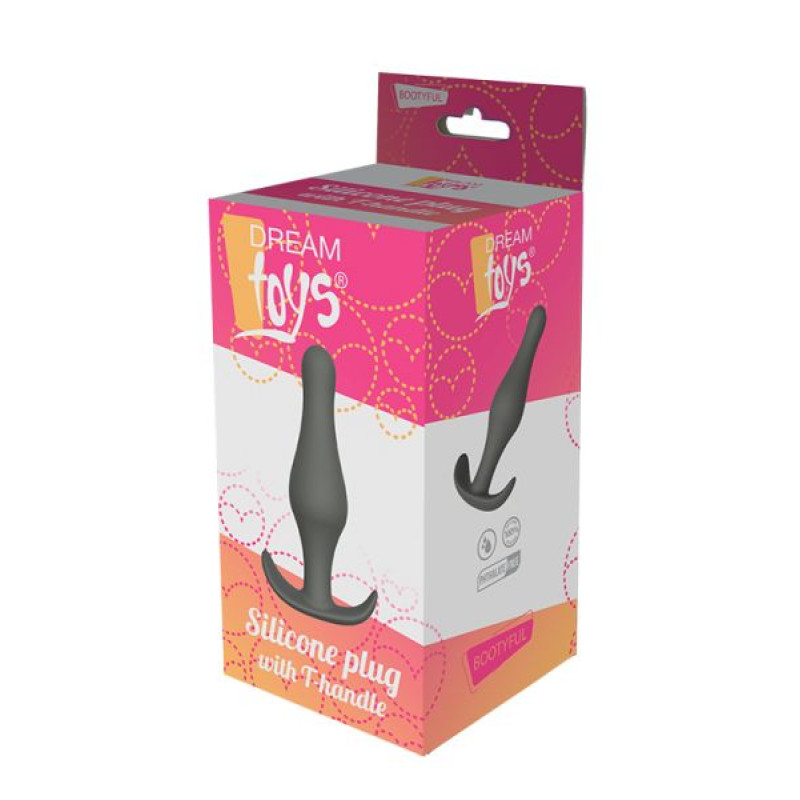 Анальний плаг Dreamtoys Plug With T-Handle Сіра L Анальний плаг Dreamtoys Plug With T-Handle Сіра L