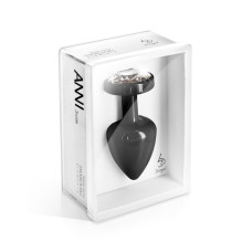 Анальна пробка зі стразою Diogol Anni round 2,5 см Чорна