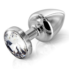 Анальна пробка зі стразою Diogol Anni round stainless steel 3 см